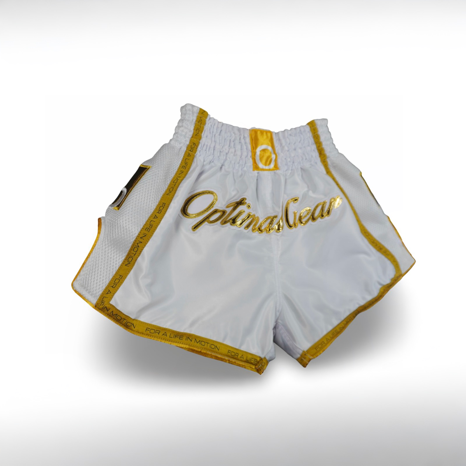 White & Gold Muay Thai Shorts