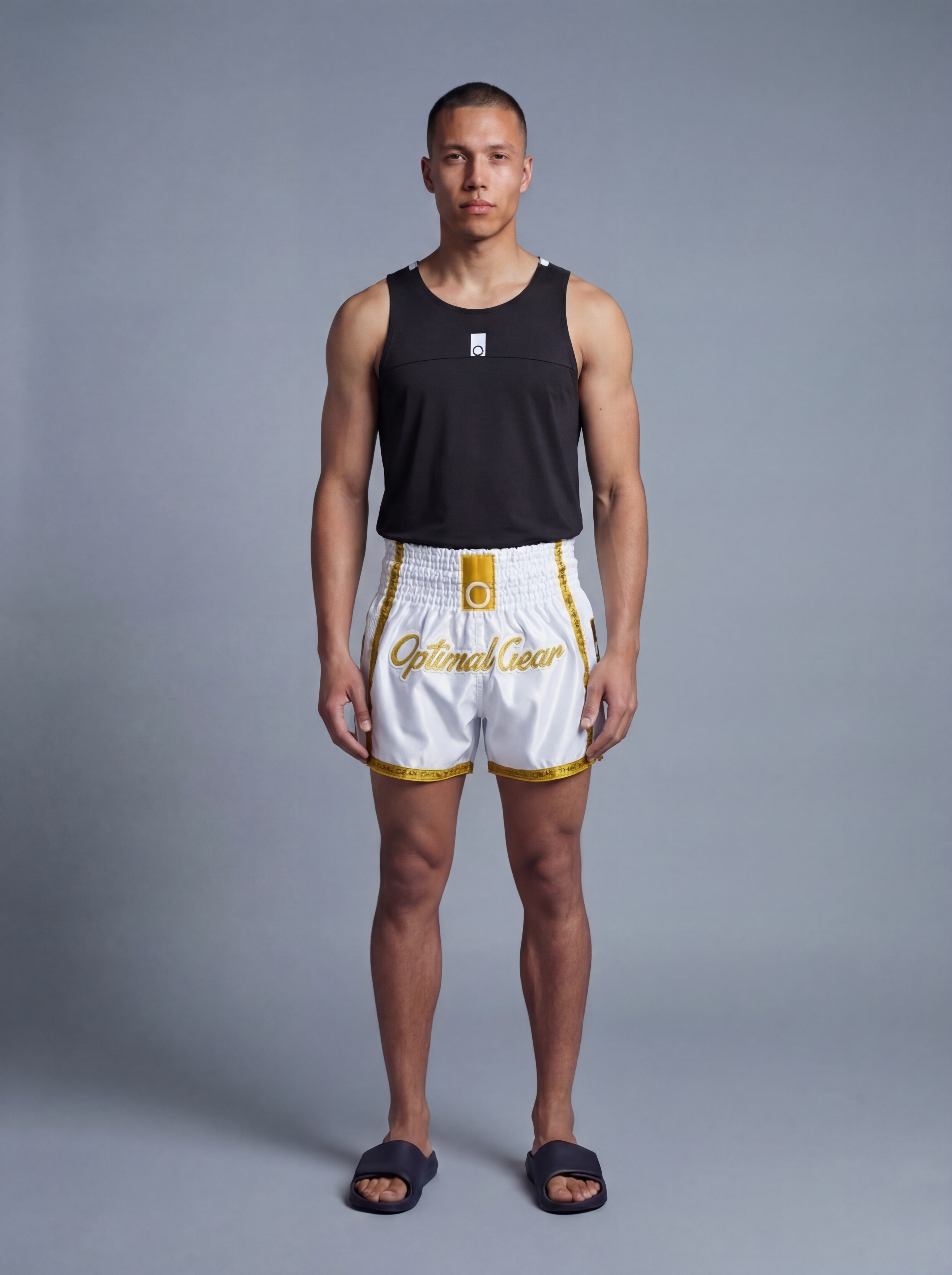 White & Gold Muay Thai Shorts