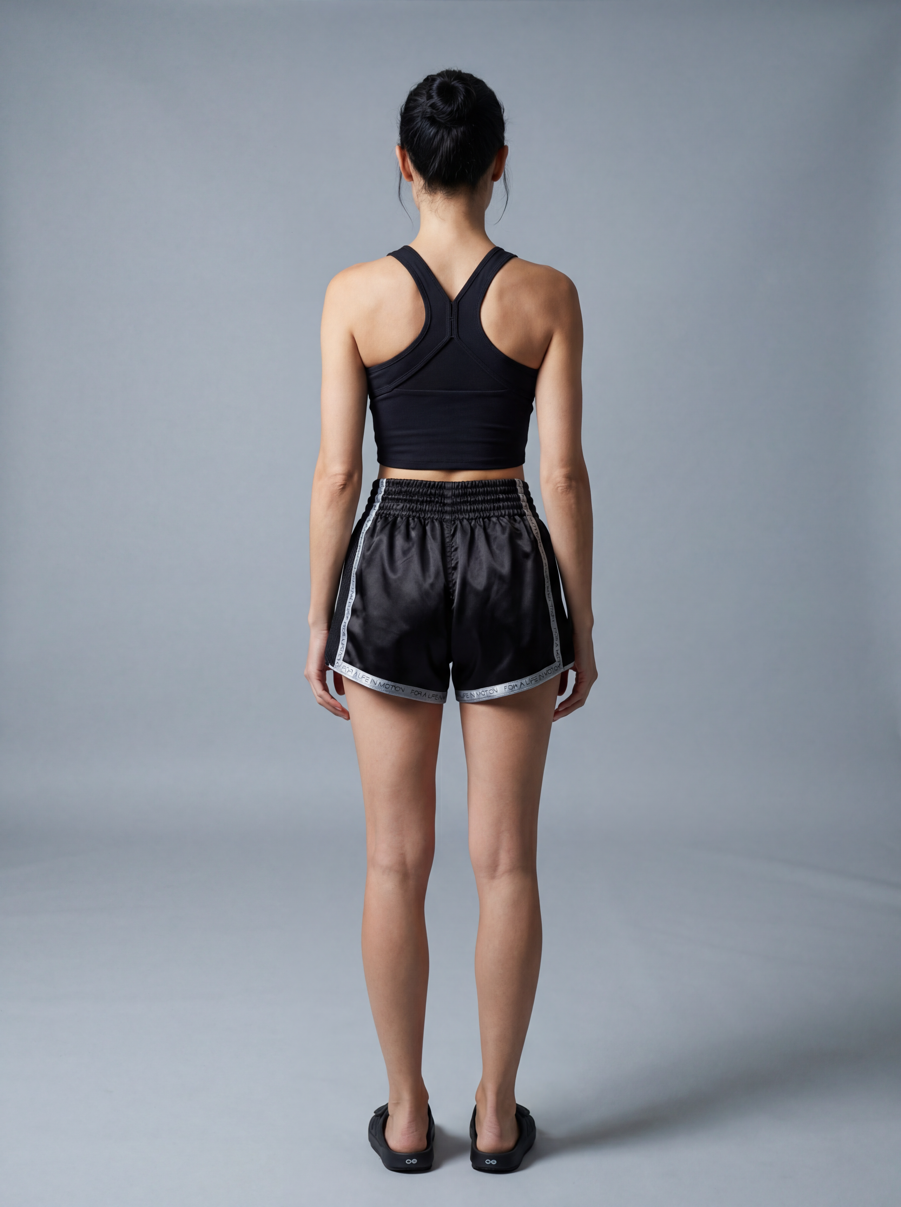 Black & Silver Muay Thai Shorts