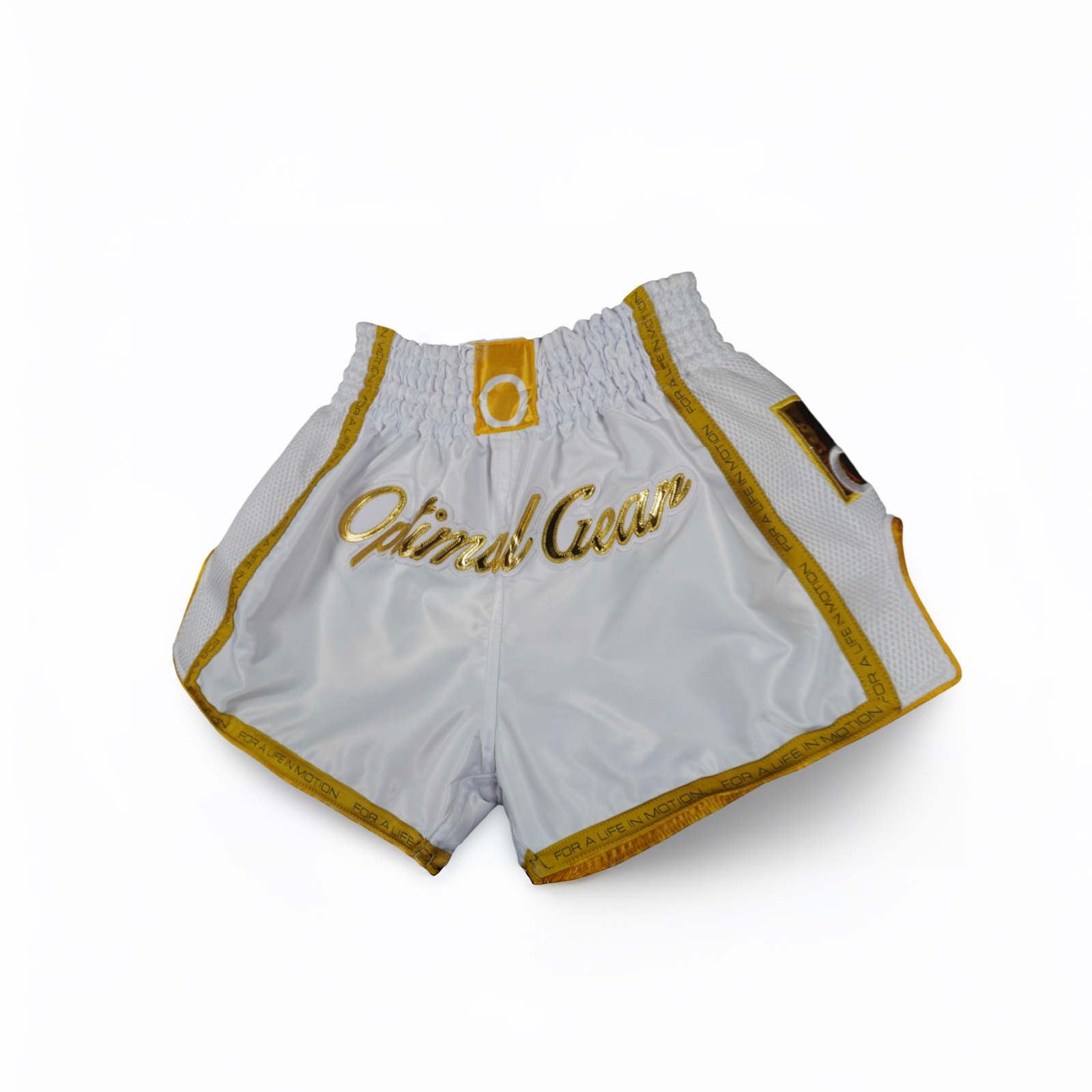 White & Gold Muay Thai Shorts