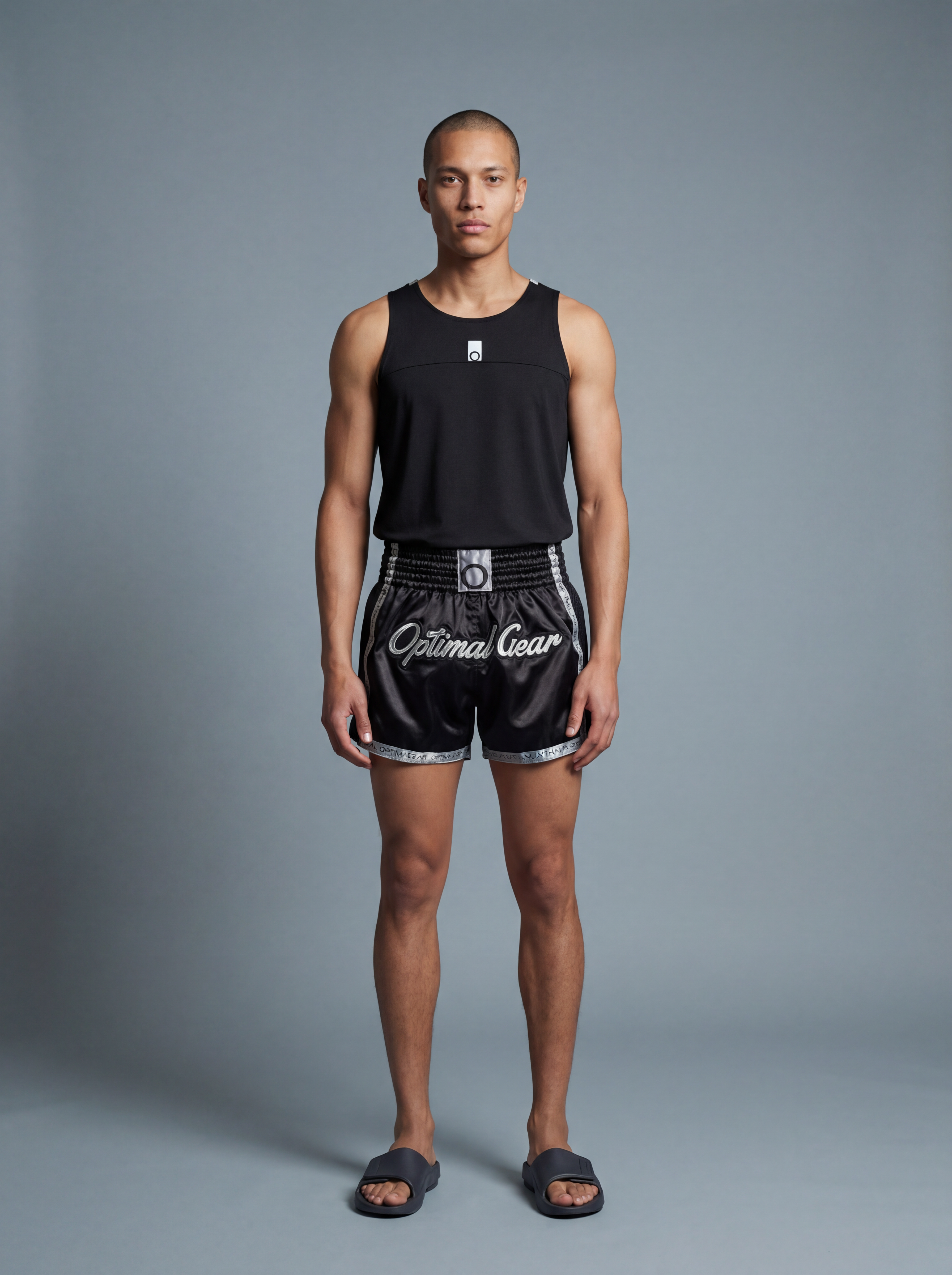 Black & Silver Muay Thai Shorts